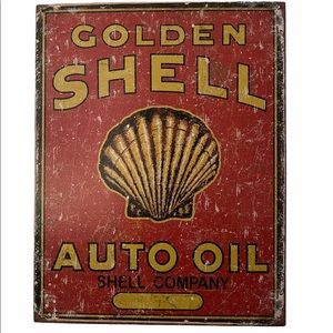 Vintage Shell Oil metal sign